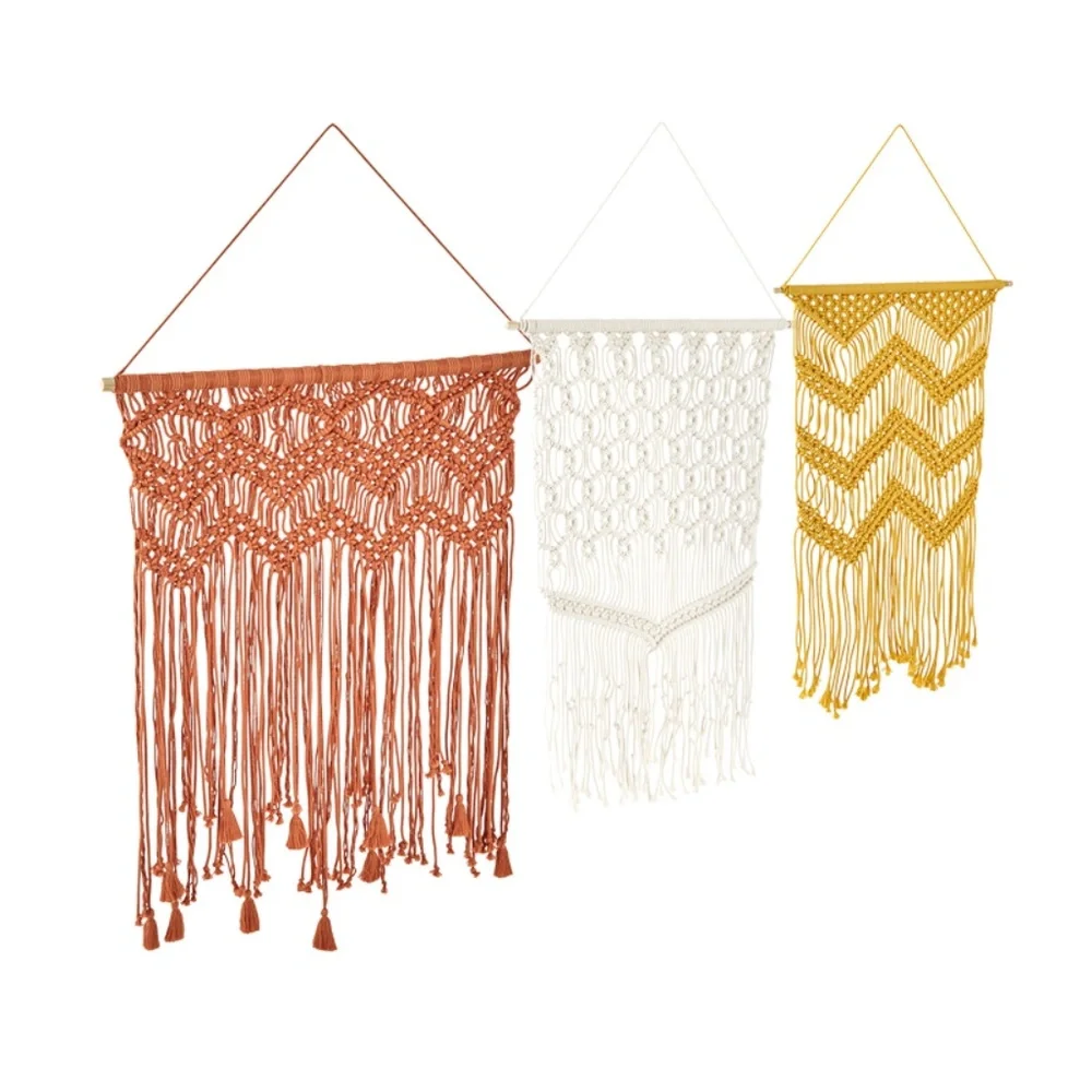 Boho Pumpkin Orange Macrame Wall Hanging DORM ROOM 20